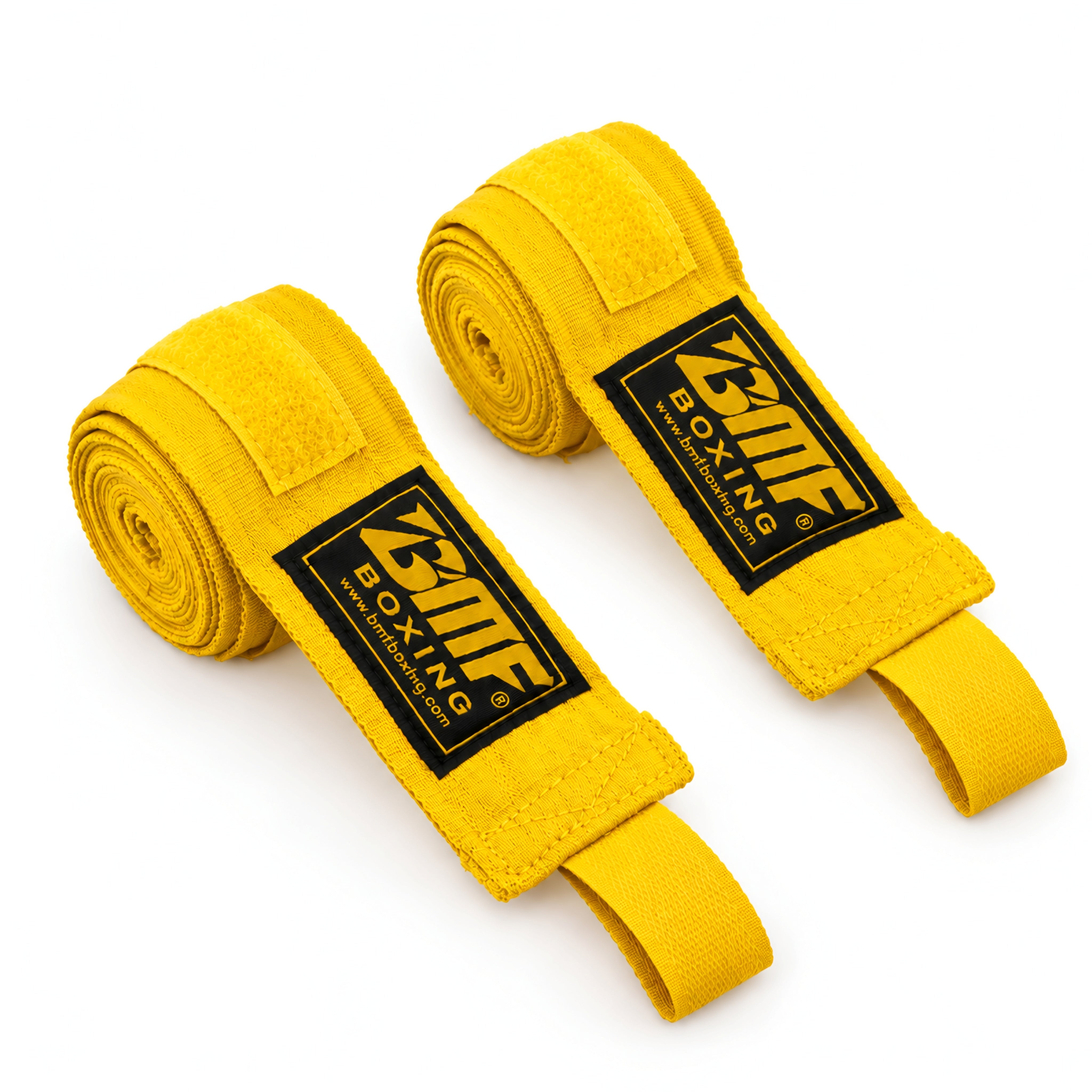 Bandes de Boxe BMF Boxing – Bandages de Main 4 m, Fermeture Velcro (Bleu, Rouge, Noir, Blanc, Jaune)